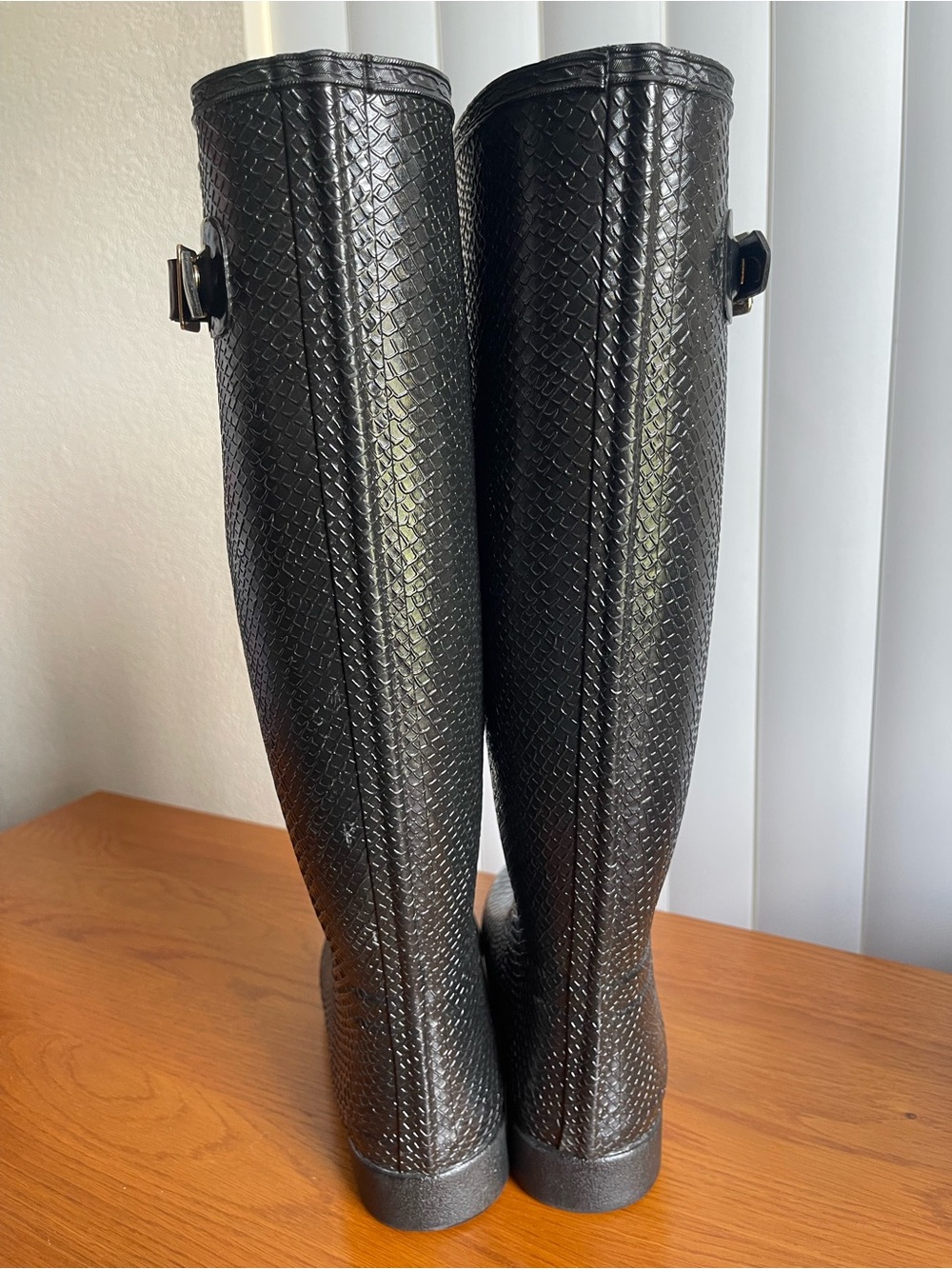 Hunter Women’s Original Refined Scale Texture Tall Boots Black Size 9 - Picture 7 of 16